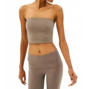 NEW SPLITS59 hazel airweight crop top in lentil